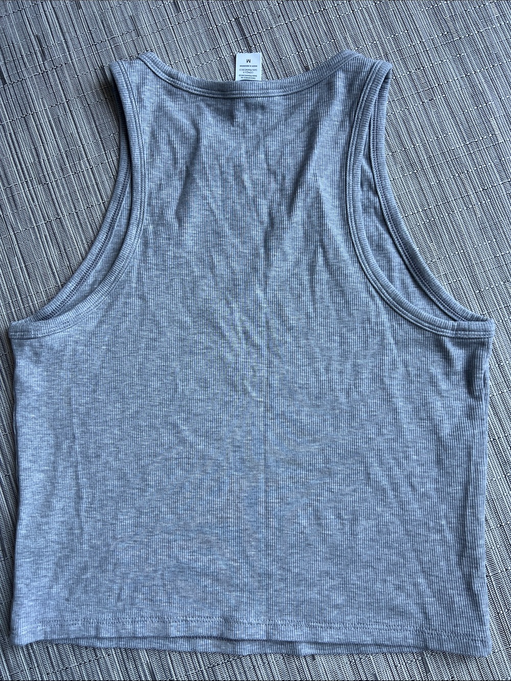 Athleta Heather Gray Ribbed Cropped High-Neck Tank - Picture 5 of 5